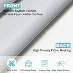 White Faux Leather Fabric 197"×55" Smooth Grain Upholstery Vinyl - Image 2