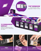 Trading Card Storage Box, 5 Row Card Deck Case - Image 3
