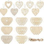 40 Pcs Unfinished Wood Heart Cutouts by URURLIFEHALL