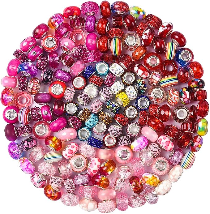 Aipridy Assortment European Large Hole Beads Spacer Beads Rhinestone Craft Beads by AIPRIDY