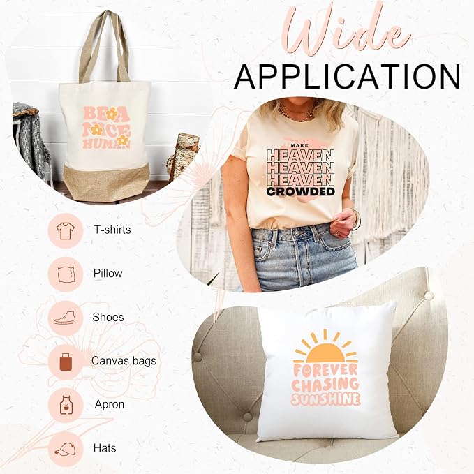 Tintnut Peach Heat Transfer Vinyl, 10inx6ft Iron on Vinyl | Neutral boho PU HTV - Image 5
