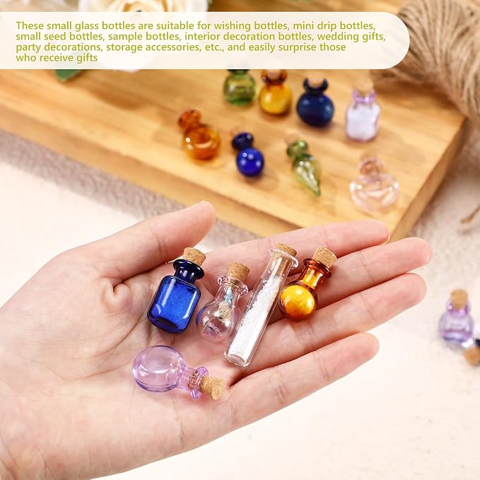 Geiserailie 80 Pieces Tiny Glass Bottles Spell Jars - Image 4