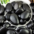 YISZM 5lbs Black Pebbles for Plants, 2-3 Inch High Polished Natural Large River by YISZM-ForYourNaturalLife