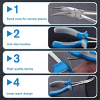 SPEEDWOX Long Reach Bent Nose Pliers 6 Inches 45 Degree Curved Mini Chain Nose - Image 4