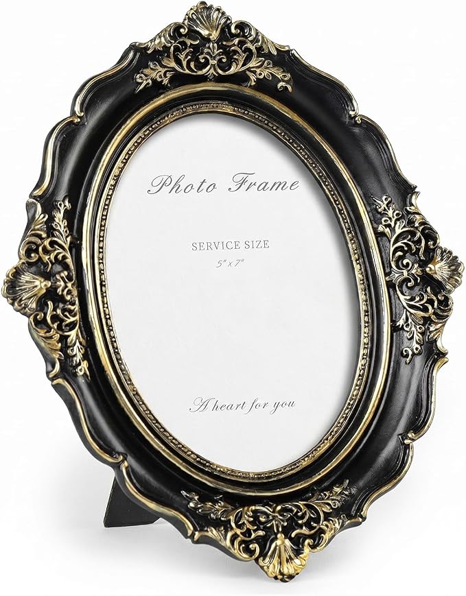 Cuspin 5x7 Vintage Picture Frames, Ornate Baroque Resin Photo Frame - Image 9