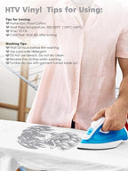 HTV Heat Transfer Vinyl Bundle: 16 Pack 12" x 10" Silver Heat Transfer Vinyl - Image 3