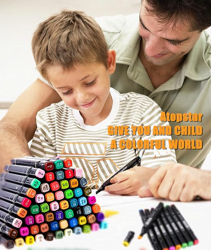 ATOPSTAR 80 Colors Alcohol Markers Pens Artist Drawing Art - Image 8