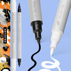ARTISTRO 2 White & Black Dual-Tip Acrylic Paint Pens by ARTISTRO