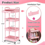 SUNALLY 4 Tier Rolling Utility Cart - Image 2