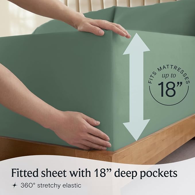 LuxClub 4 PC Queen Sheet Set, Breathable Luxury Bed Sheets, Deep Pockets 18" - Image 5