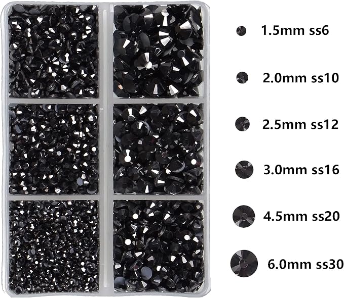 4000Pcs Mixed Size Hot Fix Round Crystals Gems Glass Stones Hotfix Flat Back - Image 3