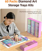 Redtwo 60 PCS Diamond Painting Storage Containers Trays, Detachable Trays - Image 3
