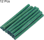 uxcell Mini Hot Glue Sticks for Glue Gun 7mm x 100mm Glitter Dark Green 12pcs - Image 3