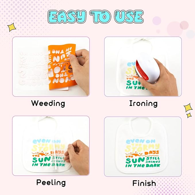 Tintnut Carrot Curl Color Heat Transfer Vinyl, easy cut & weed, stretch washable - Image 4