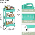 Sywhitta 3-Tier Plastic Rolling Utility Cart - Image 2
