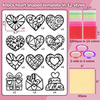 Renbuzhu 40PCS Valentines Day Crafts: Paper Heart Suncatchers, Christmas - Image 5