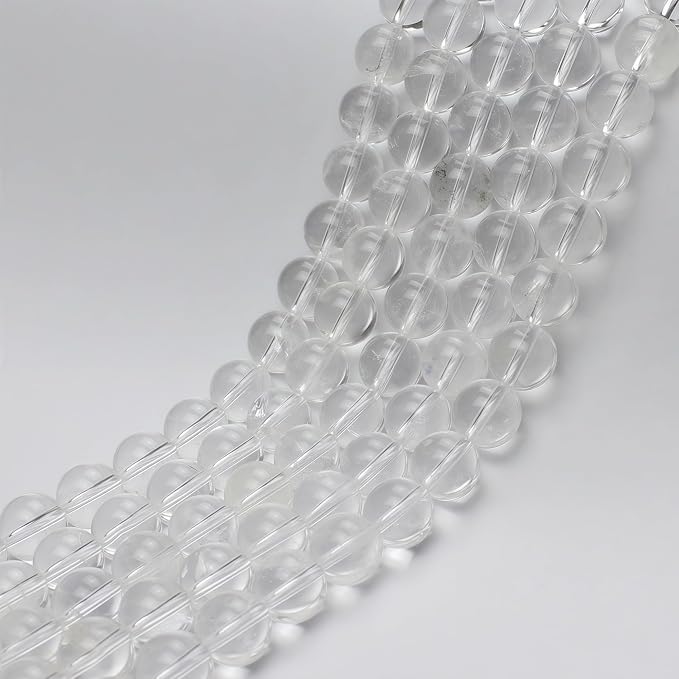 MJDCB 7A Natural White Clear Quartz Round Beads Gemstone Beads - Image 6