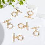 Beebeecraft 10 Sets 18K Gold Plated Toggle Jewelry Clasps Connectors Round Ring - Image 4