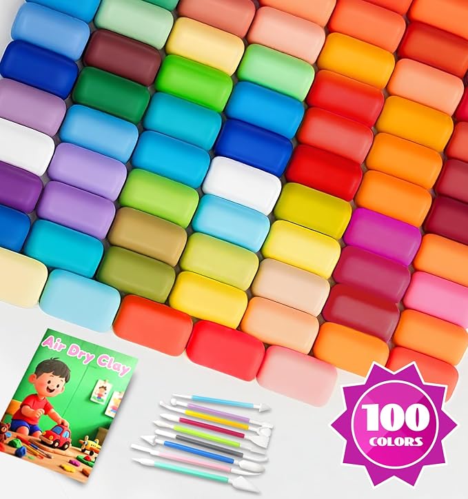 Air Dry Clay 100 Colors Foam Clay Non-Sticky Soft Air Dry Foam Clay, Moldable - Image 2