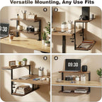 2-Tier Desk Extender, 22-inch Clamp-On Desk Shelf, Height-Adjustable Desktop - Image 4