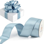 HUIHUANG Dusty Blue Wired Ribbon 1-1/2 inch French Blue Double-Faced Satin by HUIHUANG