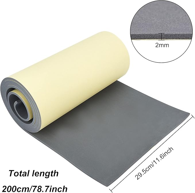 BENECREAT 78.7x11.8 2mm Thick Self-Adhesive EVA Foam Roll - Image 2