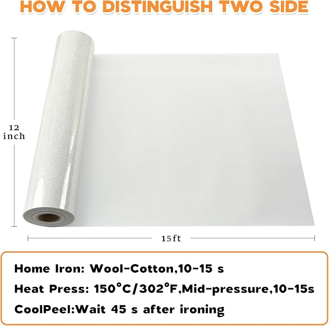 HTVVETUR Glitter Heat Transfer Vinyl - Image 2