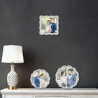 High-End Silver 4x4'' Round Zinc Alloy Picture Frames, Unique Wave Design - Image 4