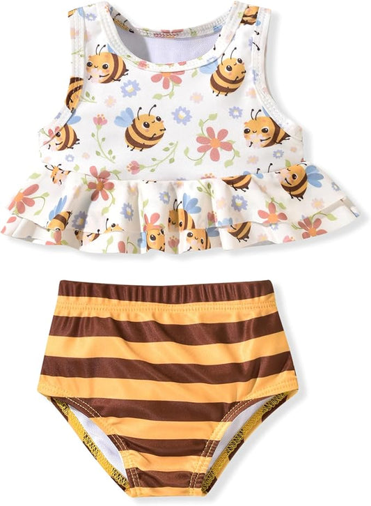 Aalizzwell Toddler Baby Girl Bathing Suit Two Piece Swimsuit Bikini Beach Wear