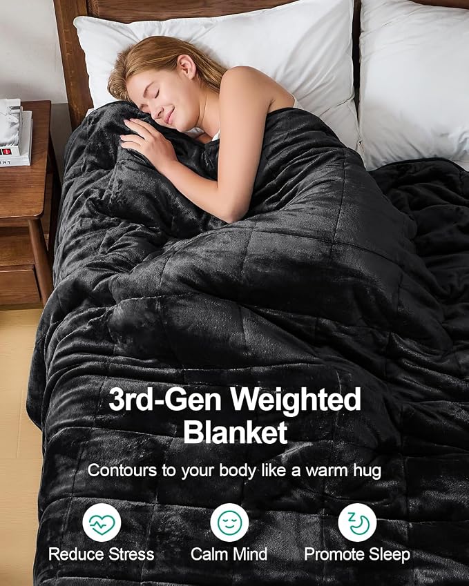 Super Fuzzy Soft Sherpa Fleece Weighted Blanket, 15 lbs Dual Sided Fluffy Heavy - Image 2