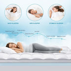 MASVIS Queen Size Dual Layer 4 Inch Memory Foam Mattress Topper, 2 Inch Cooling - Image 3
