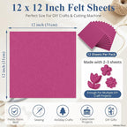 12" x 12" Felt Sheets for Crafts, 2mm Stiff Felt Fabric, Fuchsia | 2mm Thick - Image 3