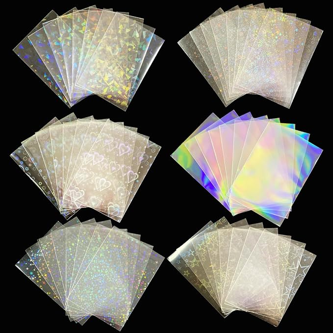 300 Pcs Kpop Photocard Sleeves Laser Flashing Card Sleeves Heart Star Glass by LoraRossie