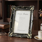 Cuspin Vintage 5x7 Picture Frame Black and Gold, Ornate Resin Photo Frame - Image 2