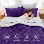 MUXHOMO 7 Pieces California King Comforter Set, Reversible Bed in a Bag Cal - Image 6