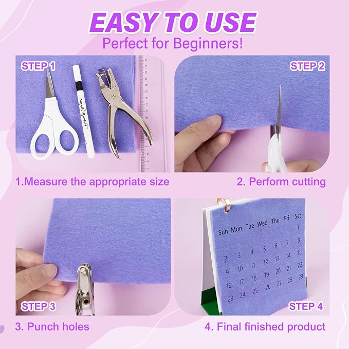 XSEINO 13 Rolls Lavender Felt Fabric, Lavender Series Colors Soft Nonwoven - Image 4