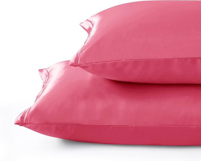 Peach Red Satin Pillowcases - Image 5