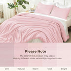 Litanika Pink Comforter Set Full Size, 3 Pieces Girls Women Cute Soft Solid - Image 8