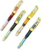 Lanxivi 4 PCS Yongsheng 3008 Piston Fountain Pen Fine Nib Transparent Diversity by LanxiviDirect