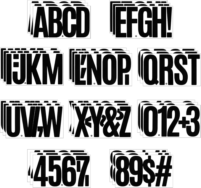 156 Pieces 30 Sheets Extra Large Letter Stickers, Vinyl Mailbox Numbers by Llewyn