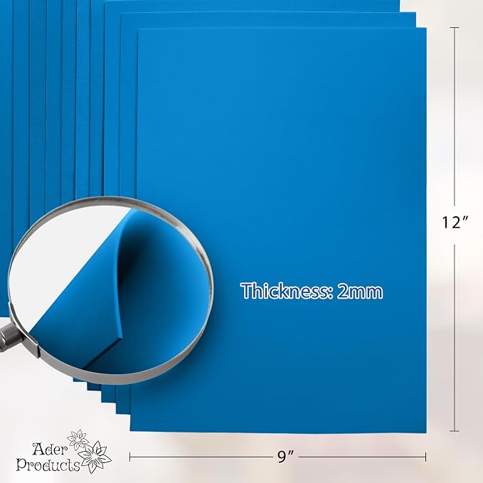 Blue EVA Foam Sheets for Crafts, 9 x 12 Inch, 2mm Thickness, 15 Pack – Ideal - Image 2
