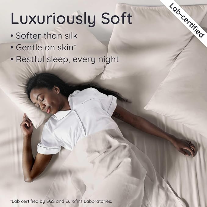 Bambaw 100% Viscose Derived from Bamboo Fitted Sheet Twin Size, Cooling Fitted - Image 4