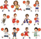 OBUSATT 60 Pcs Basketball Player Theme Cutouts Basketball Bulletin Board by OBUSATT