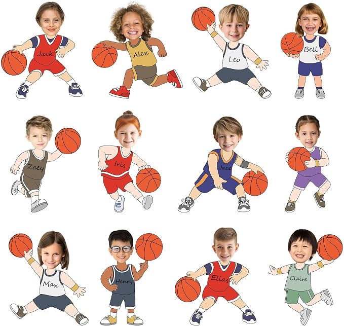 OBUSATT 60 Pcs Basketball Player Theme Cutouts Basketball Bulletin Board by OBUSATT