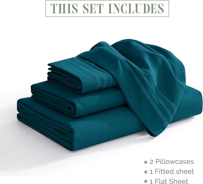 Elegant Comfort Luxurious 1500 Premium Hotel Quality Microfiber 4-Piece Sheet - Image 3