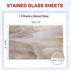 PATIKIL 4 x 6 Inch Transparent Stained Glass Sheets, 2 Sheets Mosaic Glass - Image 2