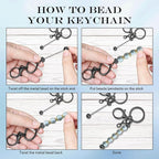 6Pcs Beadable Keychain Bars Blanks Bead Keychain Bar Metal Beaded Keychains - Image 4