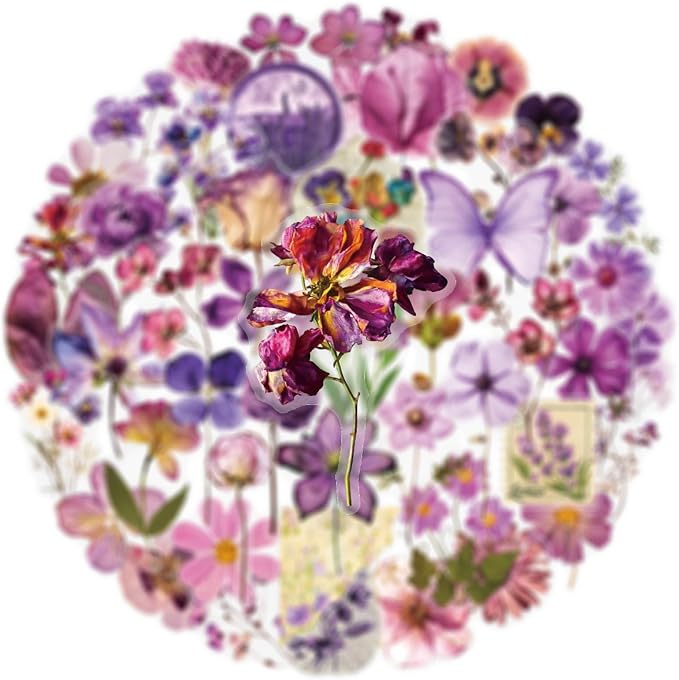 Transparent Flora Scrapbook Stickers Aesthetic Flowers Stickers | Transparent & - Image 5