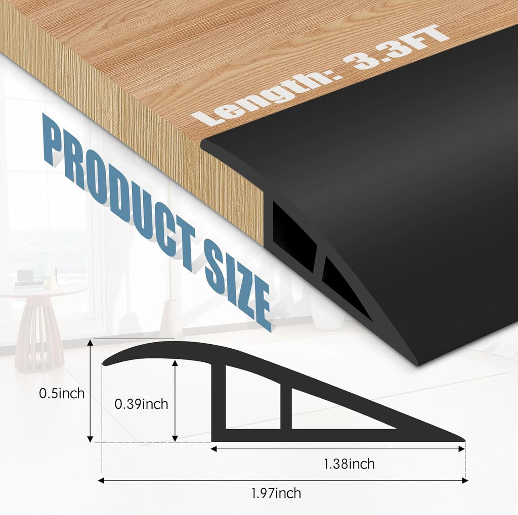 Floor Transition Strip Door Threshold 39" Floor Transition Reducer Trim on The Edges Threshold Strip Self Adhesive Suitable for Doorways, Tiles, Carpet