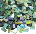 LITMIND 1.1LB Green Mixed Irregular Glass Scraps Mosaic Tiles by LITMIND